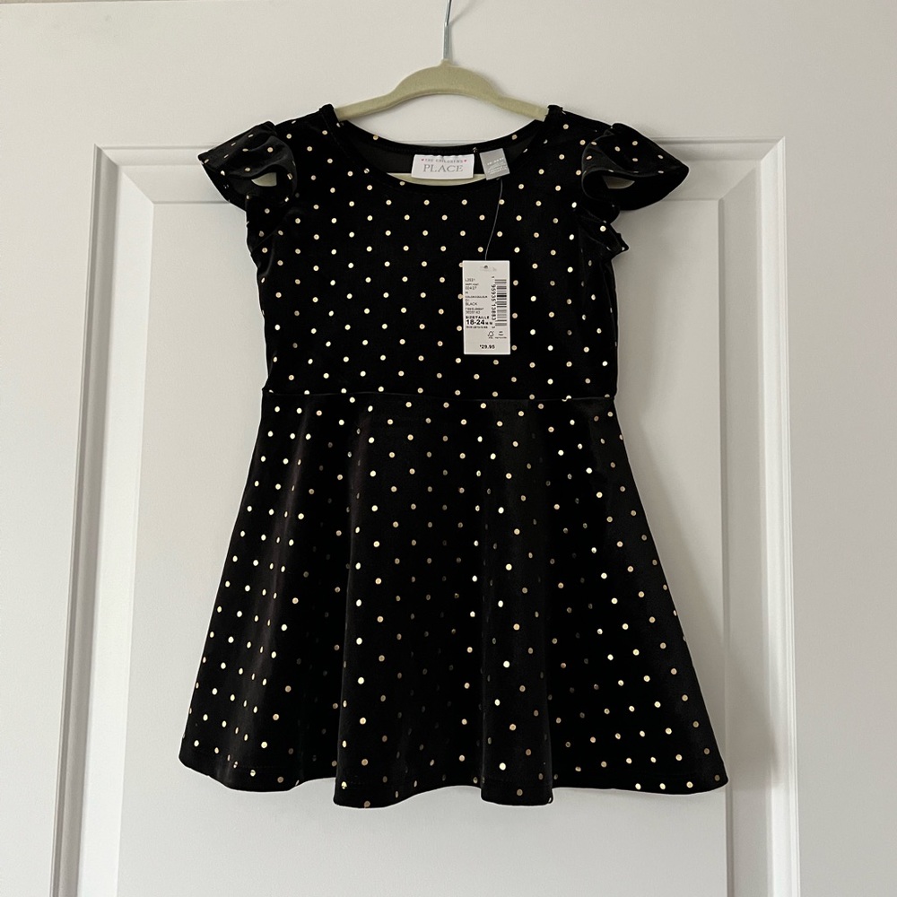 Black & Gold Velvet Dress